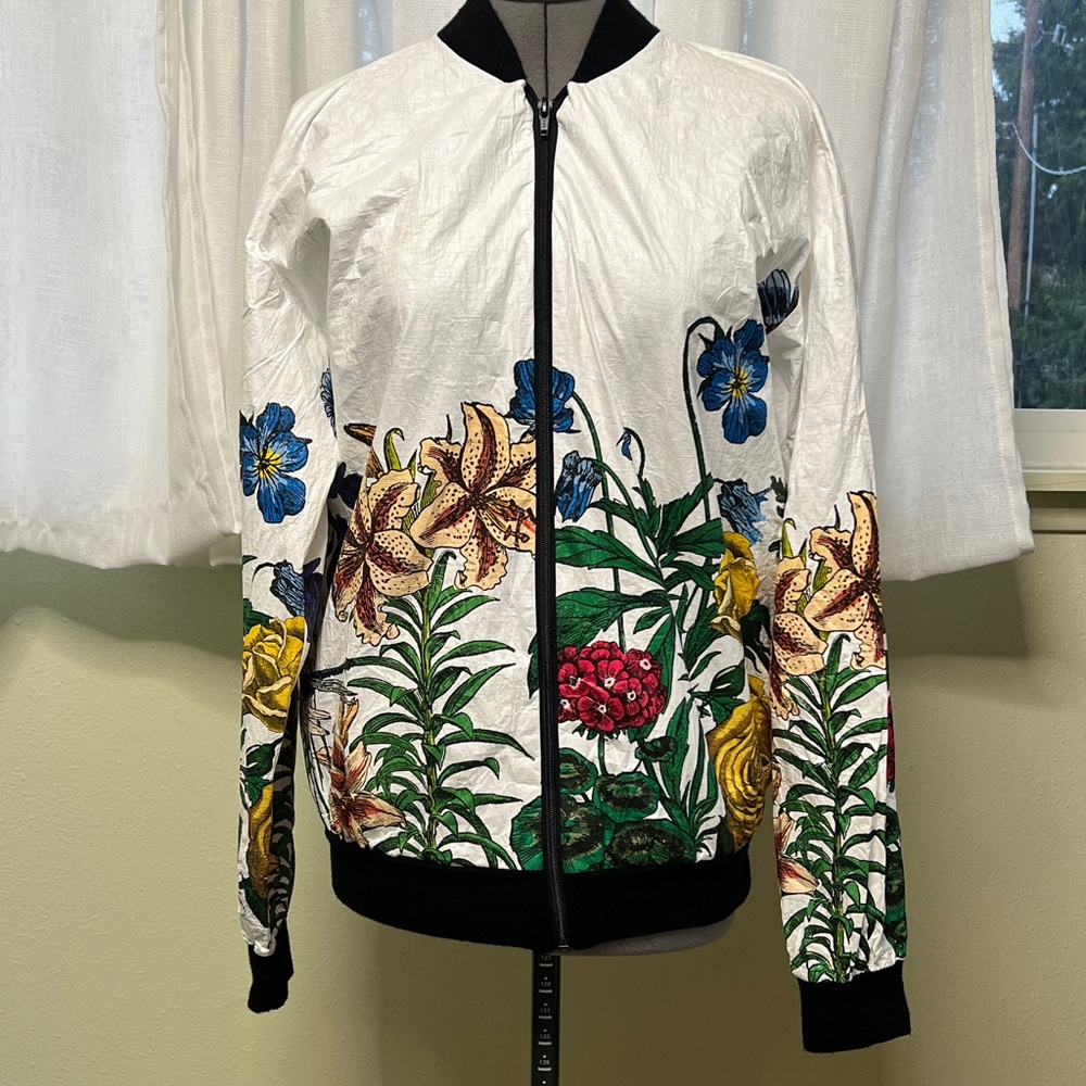 Floral Bomber Windbreaker Jacket